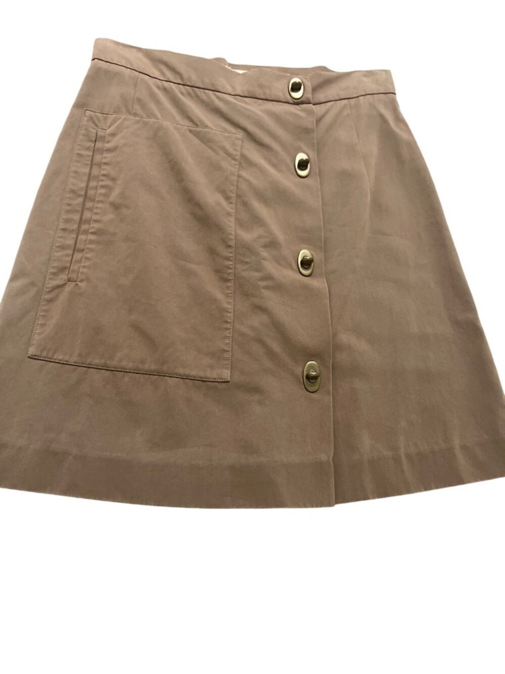 women's MARNI brown mini skirt size 38 metal closures asymmetrical faux wrap
